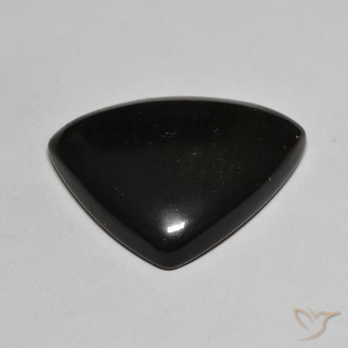 9,17 ctw natürlicher Schwarz mit Goldglanz Obsidian, Trillion, Lichtundurchlässig