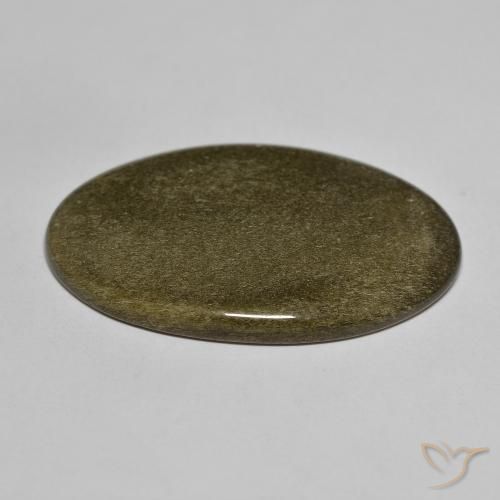 9,17 ctw natürlicher Schwarz mit Goldglanz Obsidian, Oval, Lichtundurchlässig