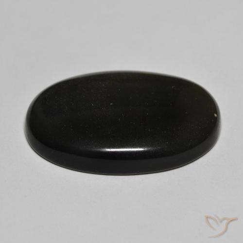 9,17 ctw natürlicher Schwarz mit Goldglanz Obsidian, Oval, Lichtundurchlässig