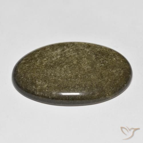 9,17 ctw natürlicher Schwarz mit Goldglanz Obsidian, Oval, Lichtundurchlässig