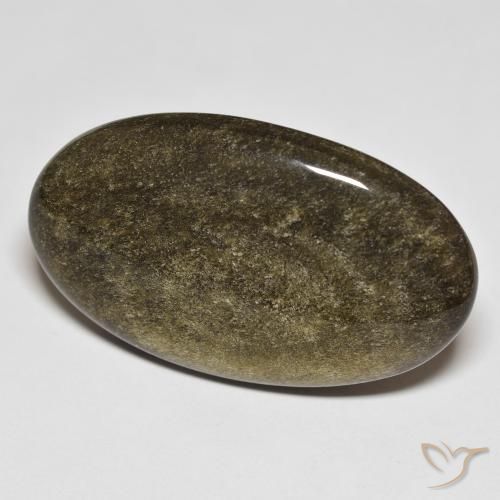 9,17 ctw natürlicher Schwarz mit Goldglanz Obsidian, Oval, Lichtundurchlässig