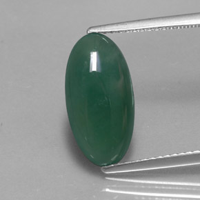 3,66 ctw natürlicher grüner Omphacit-Jade, Oval Schliff, Lichtdurchlässig