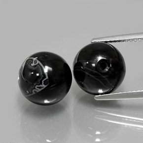  ct natürliche schwarzer Onyx-Edelsteine, Sphäre / Kugel, Lichtundurchlässig