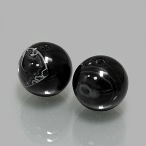  ct natürliche schwarzer Onyx-Edelsteine, Sphäre / Kugel, Lichtundurchlässig