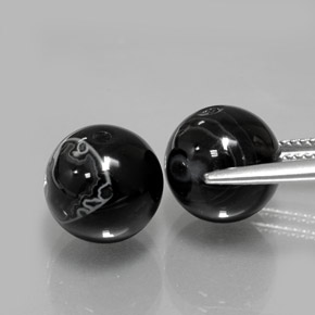  ct natürliche schwarzer Onyx-Edelsteine, Sphäre / Kugel, Lichtundurchlässig