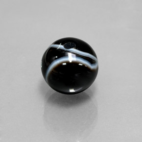 9,17 ctw natürlicher Schwarz Onyx, Kugel / Ball, Lichtundurchlässig