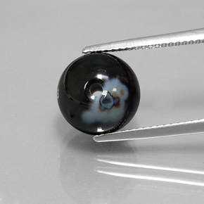 7,24 ctw natürlicher Schwarz Onyx, Sphäre / Kugel, Lichtundurchlässig