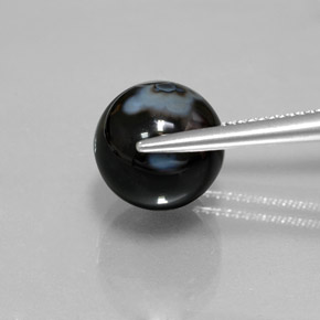 7,24 ctw natürlicher Schwarz Onyx, Sphäre / Kugel, Lichtundurchlässig
