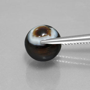 9,17 ctw natürlicher Schwarz Onyx, Sphäre / Kugel, Lichtundurchlässig