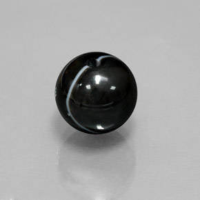 7,45 ctw natürlicher schwarzer Onyx, Sphäre / Kugel, Lichtundurchlässig