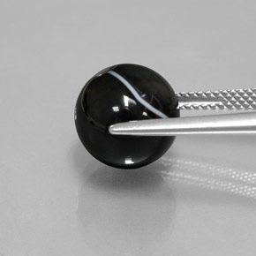 7,45 ctw natürlicher schwarzer Onyx, Sphäre / Kugel, Lichtundurchlässig