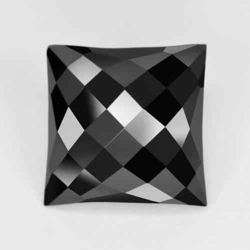 4,94 ctw natürlicher schwarzer Onyx, Quadrat, Lichtundurchlässig
