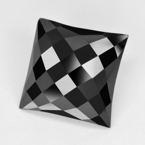 4,94 ctw natürlicher schwarzer Onyx, Quadrat, Lichtundurchlässig