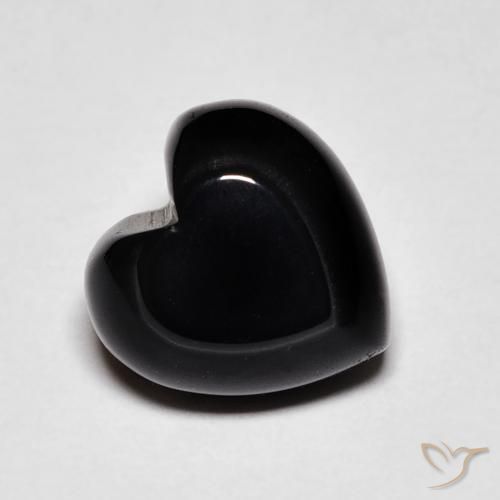 4.34ct Natürlicher Schwarz Onyx, Herz, Lichtundurchlässig