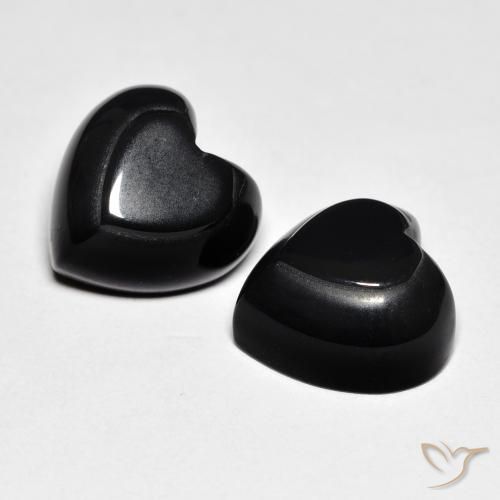8.41ctw Natürlicher Schwarz Onyx, Herz, Lichtundurchlässig