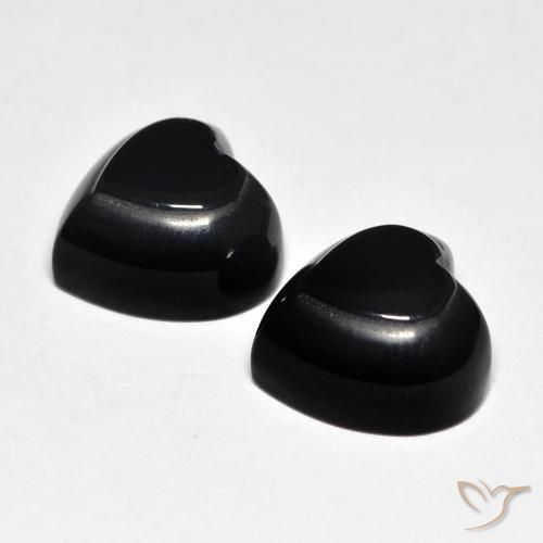 8.41 ct natürliche Schwarz Onyx-Edelsteine, Herz, Lichtundurchlässig
