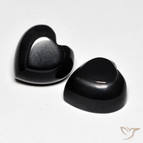 8.66 ct natürliche Schwarz Onyx-Edelsteine, Herz, Lichtundurchlässig