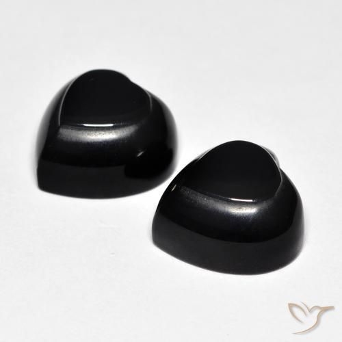 8.66 ct natürliche Schwarz Onyx-Edelsteine, Herz, Lichtundurchlässig