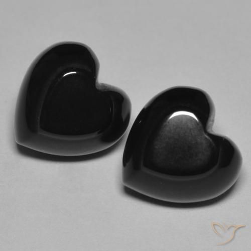 8.59ctw Natürlicher Schwarz Onyx, Herz, Lichtundurchlässig