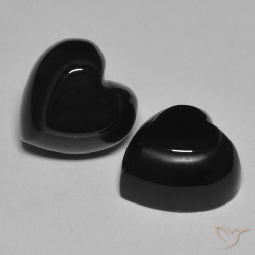 8.59 ct natürliche Schwarz Onyx-Edelsteine, Herz, Lichtundurchlässig