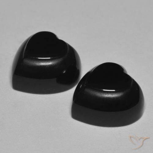 8.59 ct natürliche Schwarz Onyx-Edelsteine, Herz, Lichtundurchlässig