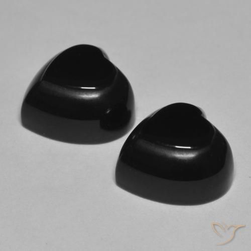 8.54 ct natürliche Schwarz Onyx-Edelsteine, Herz, Lichtundurchlässig