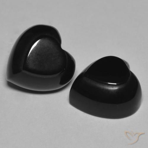 8.67 ct natürliche Schwarz Onyx-Edelsteine, Herz, Lichtundurchlässig