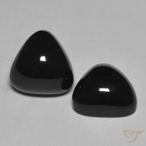 6.53 ct natürliche Schwarz Onyx-Edelsteine, Trillion, Lichtundurchlässig