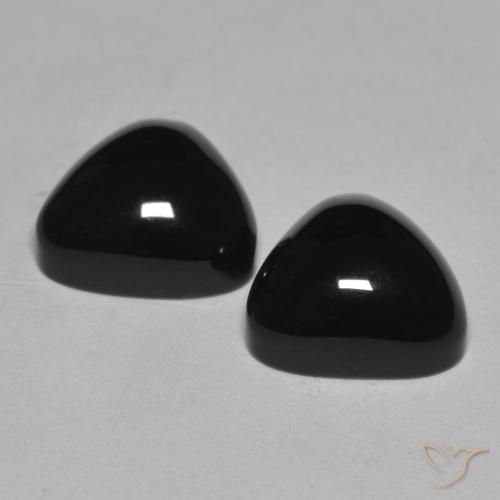 6.53 ct natürliche Schwarz Onyx-Edelsteine, Trillion, Lichtundurchlässig