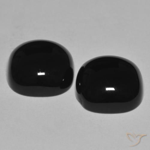 9.68 ct natürliche Schwarz Onyx-Edelsteine, Kissen, Lichtundurchlässig