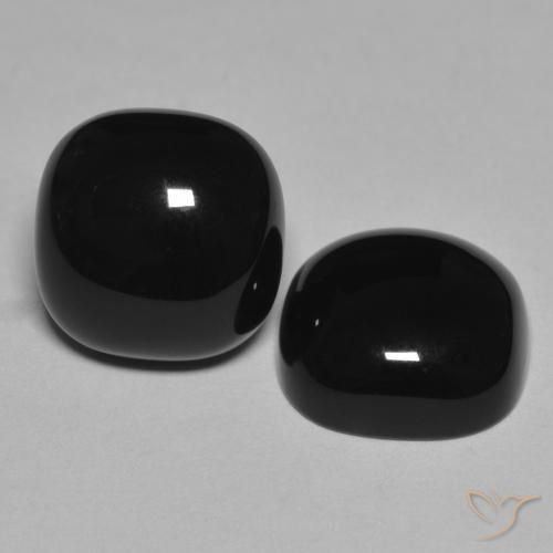 9.56 ct natürliche Schwarz Onyx-Edelsteine, Kissen, Lichtundurchlässig