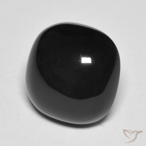 4.81ct Natürlicher Schwarz Onyx, Kissen, Lichtundurchlässig