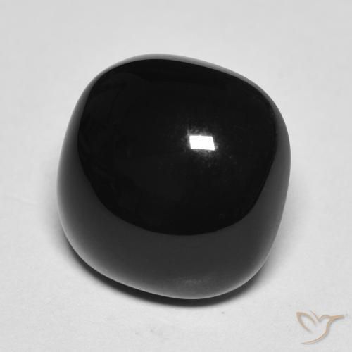 4.78ct Natürlicher Schwarz Onyx, Kissen, Lichtundurchlässig