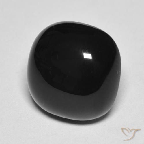 9,17 ctw natürlicher Schwarz Onyx, Kissen, Lichtundurchlässig