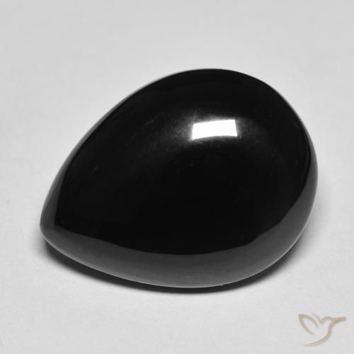 9,17 ctw natürlicher Schwarz Onyx, Birnenform, Lichtundurchlässig