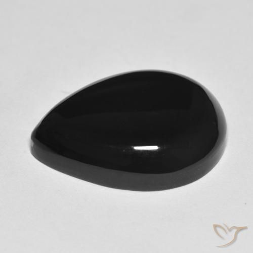 9,17 ctw natürlicher Schwarz Onyx, Birnenform, Lichtundurchlässig