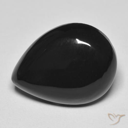 10.39ct Natürlicher Schwarz Onyx, Birnenform, Lichtundurchlässig