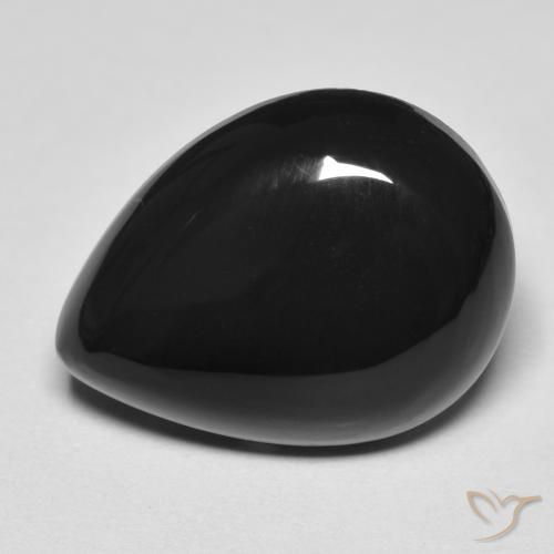 9,17 ctw natürlicher Schwarz Onyx, Birnenform, Lichtundurchlässig