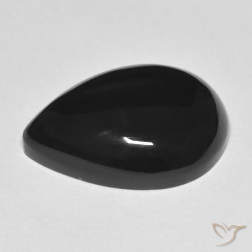 9,17 ctw natürlicher Schwarz Onyx, Birnenform, Lichtundurchlässig