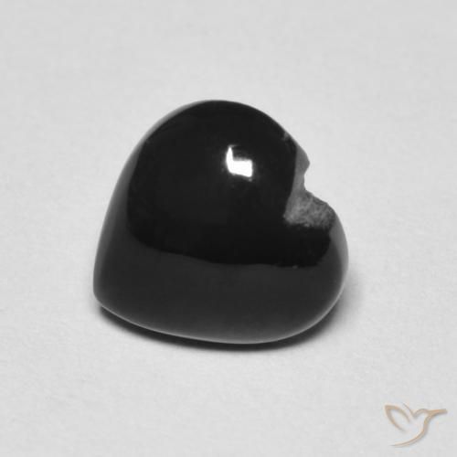 1,39 ctw natürlicher schwarzer Onyx, Herzform, Lichtundurchlässig