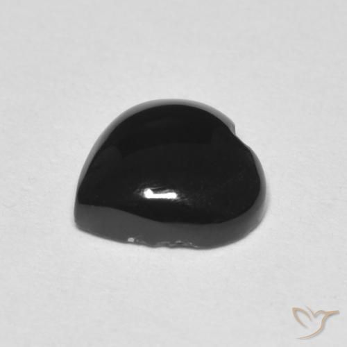 1,39 ctw natürlicher schwarzer Onyx, Herzform, Lichtundurchlässig