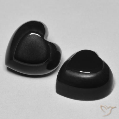 8.67ctw Natürlicher Schwarz Onyx, Herz, Lichtundurchlässig