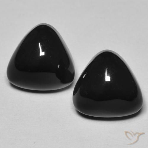 6.79 ct natürliche Schwarz Onyx-Edelsteine, Trillion, Lichtundurchlässig