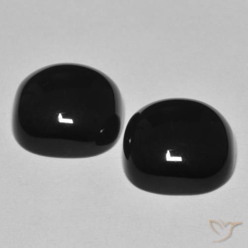 9.62 ct natürliche Schwarz Onyx-Edelsteine, Kissen, Lichtundurchlässig