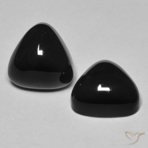 6.69 ct natürliche Schwarz Onyx-Edelsteine, Trillion, Lichtundurchlässig