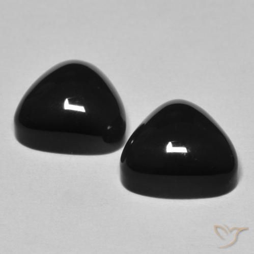 6.69 ct natürliche Schwarz Onyx-Edelsteine, Trillion, Lichtundurchlässig