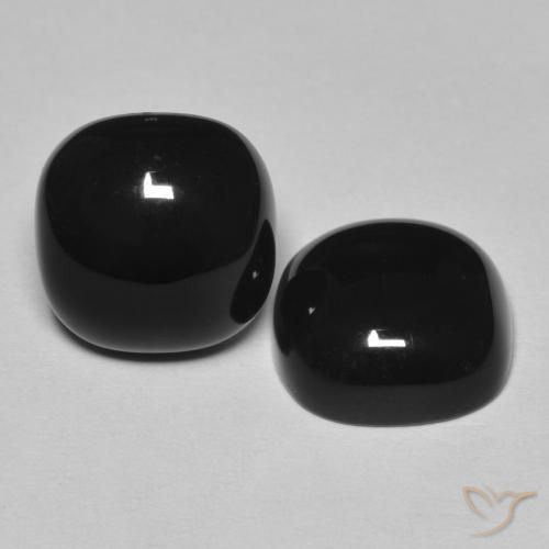 9.65 ct natürliche Schwarz Onyx-Edelsteine, Kissen, Lichtundurchlässig