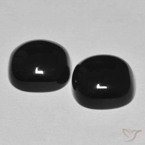 9.65 ct natürliche Schwarz Onyx-Edelsteine, Kissen, Lichtundurchlässig