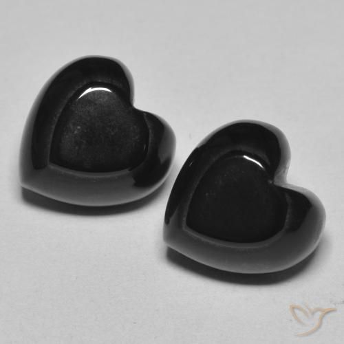 8.64ctw Natürlicher Schwarz Onyx, Herz, Lichtundurchlässig