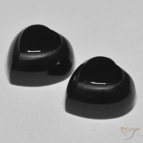 8.64 ct natürliche Schwarz Onyx-Edelsteine, Herz, Lichtundurchlässig